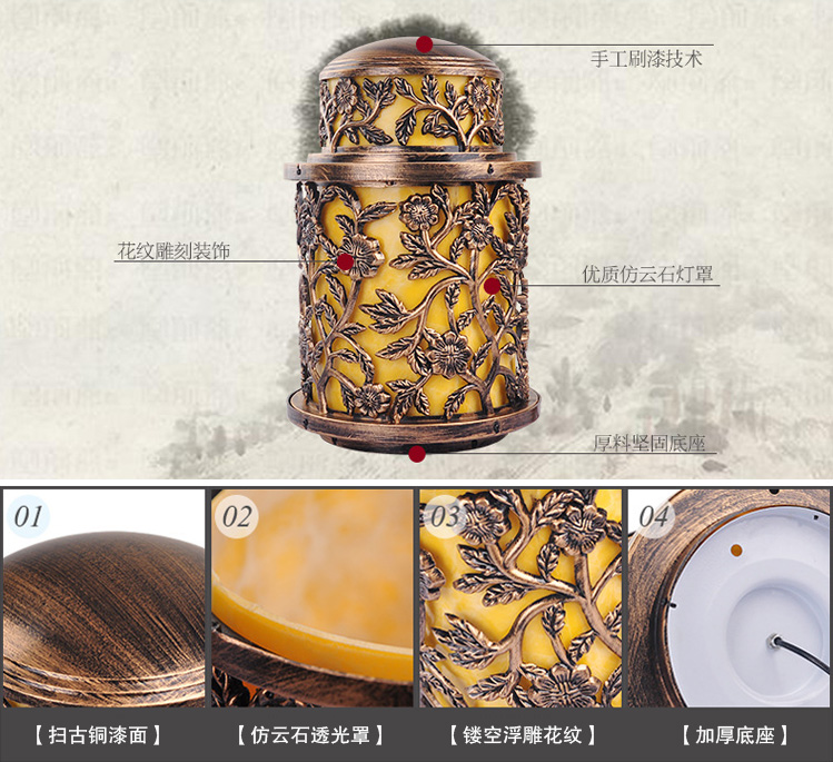 东莞七度照明(QDZTD-007)欧式仿古铸铝柱头灯细节展示图片
