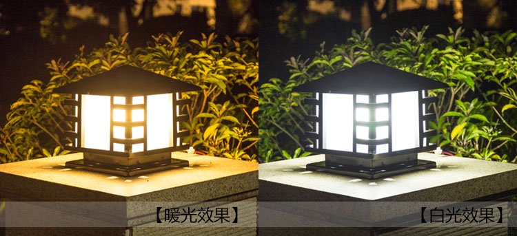 东莞七度照明(QDZTD-008)户外围墙墙头方形柱头灯暖光\白光亮灯效果