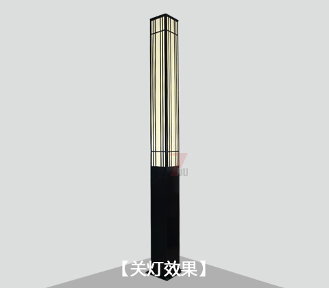 (QDJGDZ-021)现代简约方形园林景观灯柱关灯效果